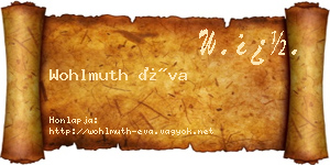 Wohlmuth Éva névjegykártya