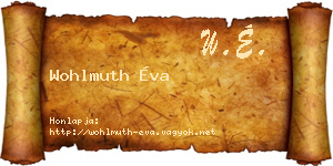 Wohlmuth Éva névjegykártya